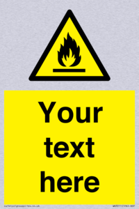 Custom flammable sign